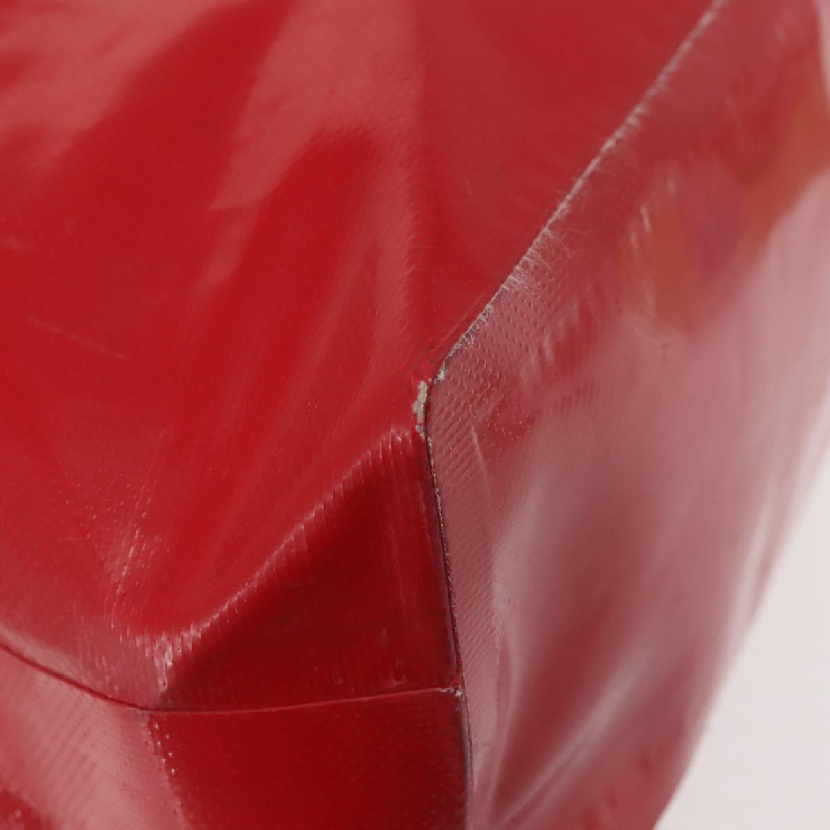 CHANEL Etanche Waterproof Tote Bag Vinyl Red CC Auth mr1520