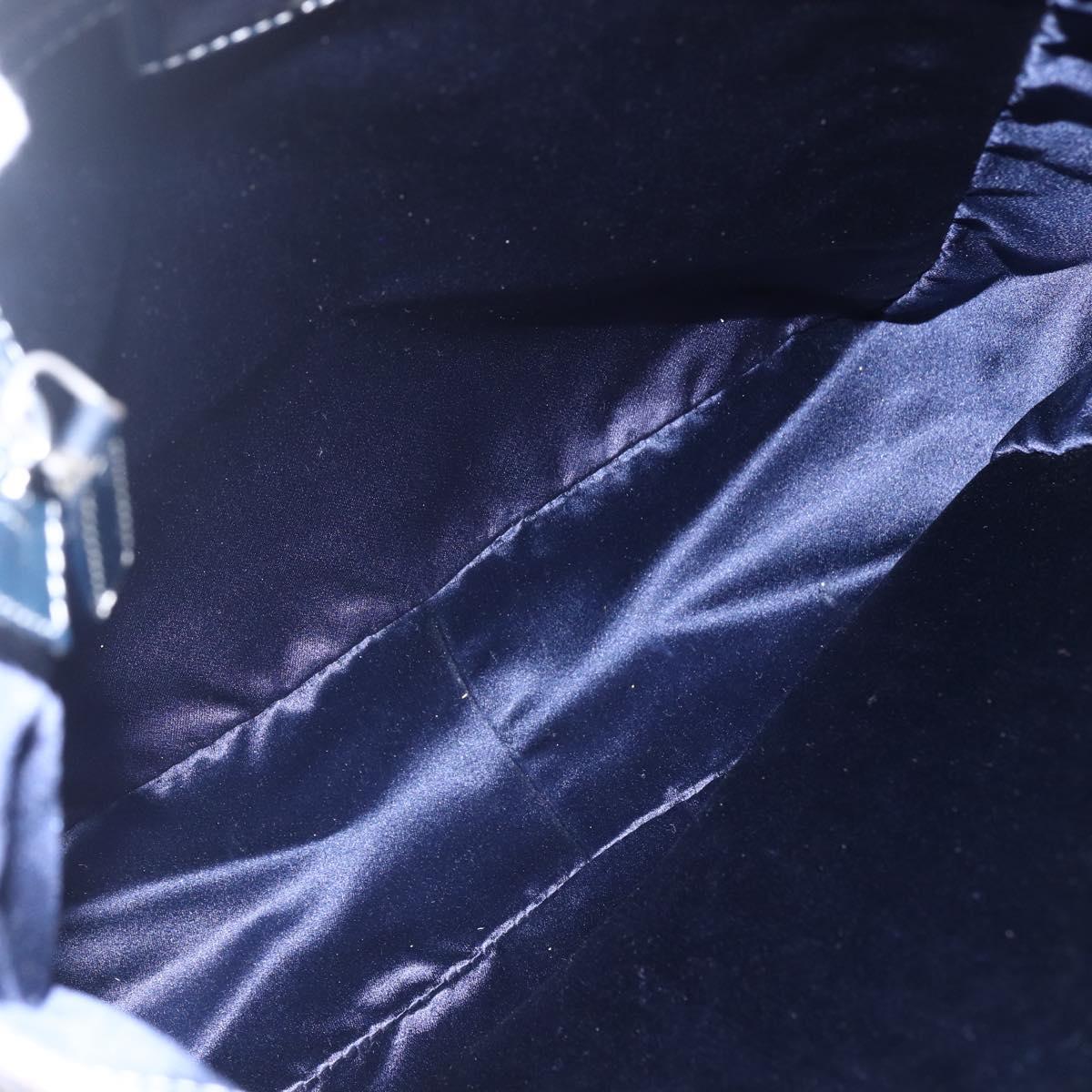 FENDI Zucchino Canvas Tote Bag Navy Silver Auth mr1524