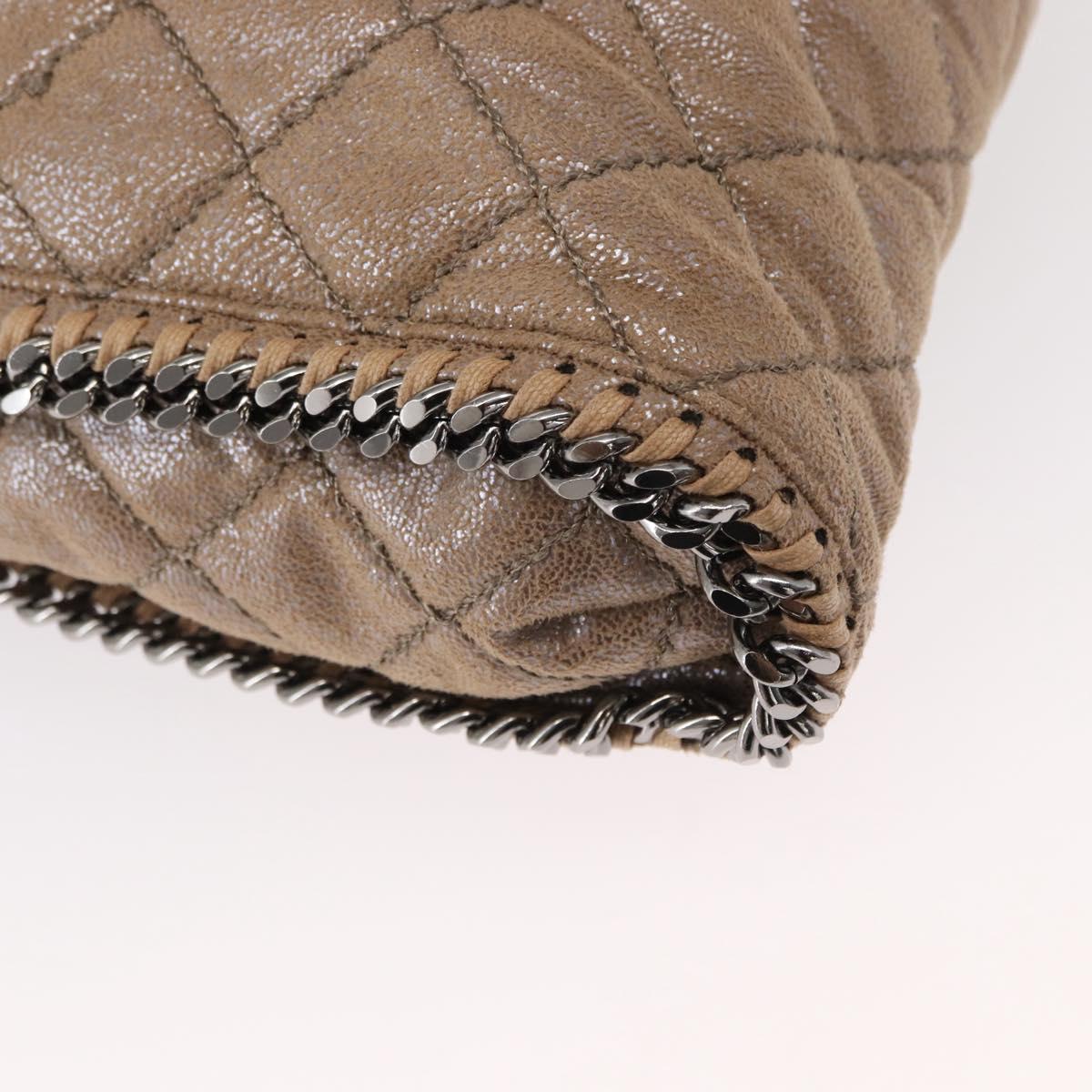 Stella MacCartney Chain Falabella Bag Polyester Beige Silver 234387 Auth mr1527