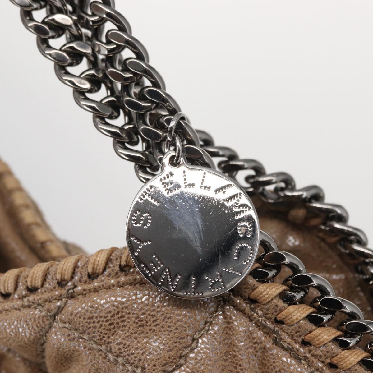 Stella MacCartney Chain Falabella Bag Polyester Beige Silver 234387 Auth mr1527
