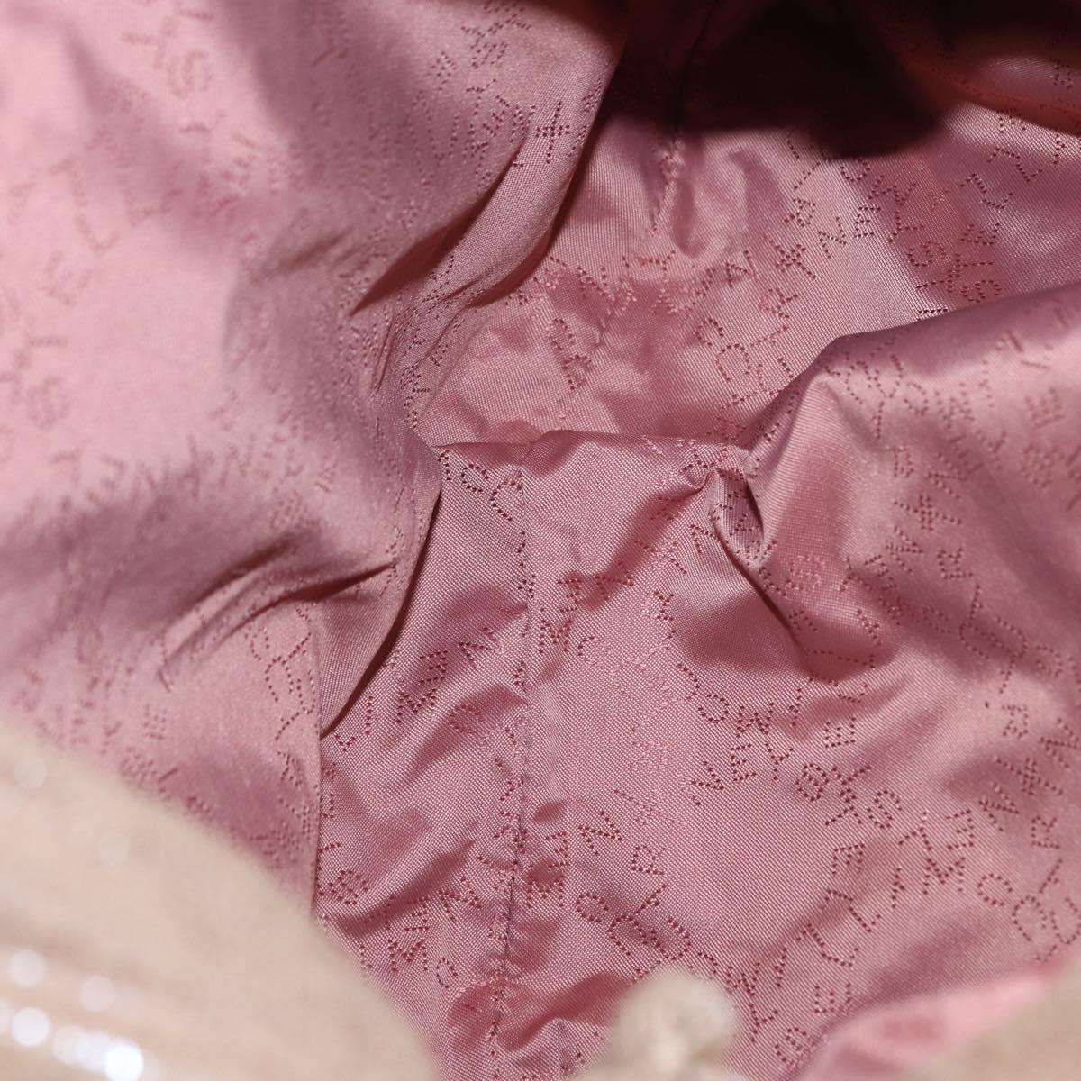 Stella MacCartney Chain Falabella Bag Polyester Beige Silver 234387 Auth mr1527