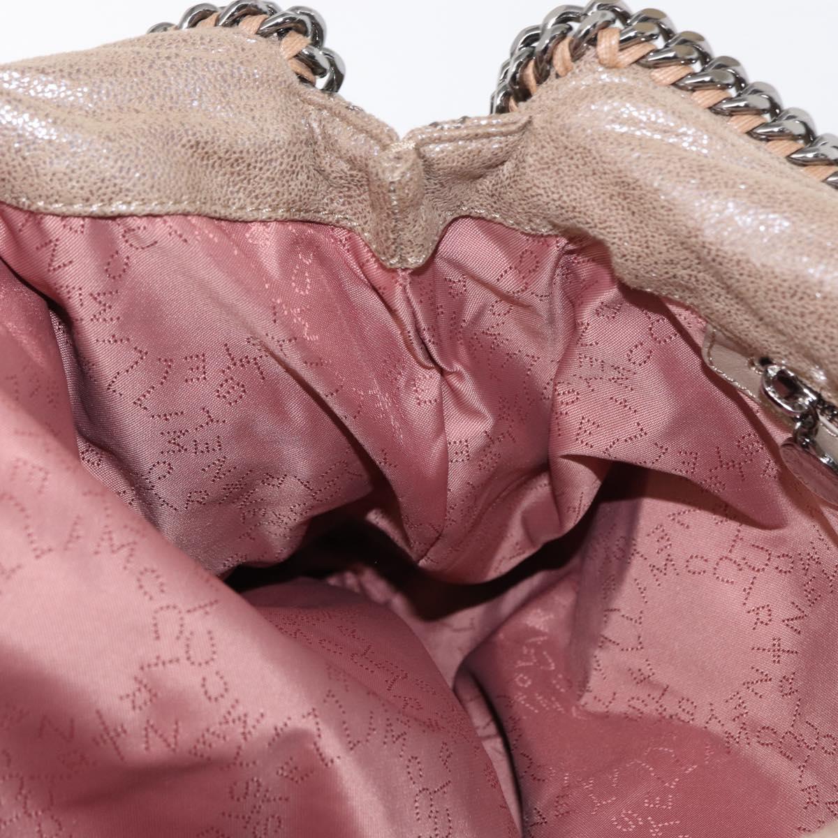 Stella MacCartney Chain Falabella Bag Polyester Beige Silver 234387 Auth mr1527