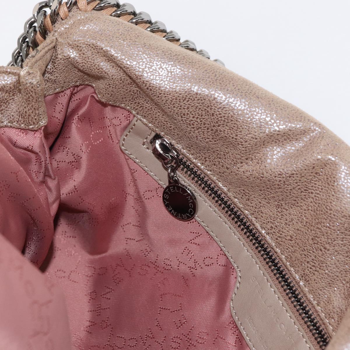 Stella MacCartney Chain Falabella Bag Polyester Beige Silver 234387 Auth mr1527