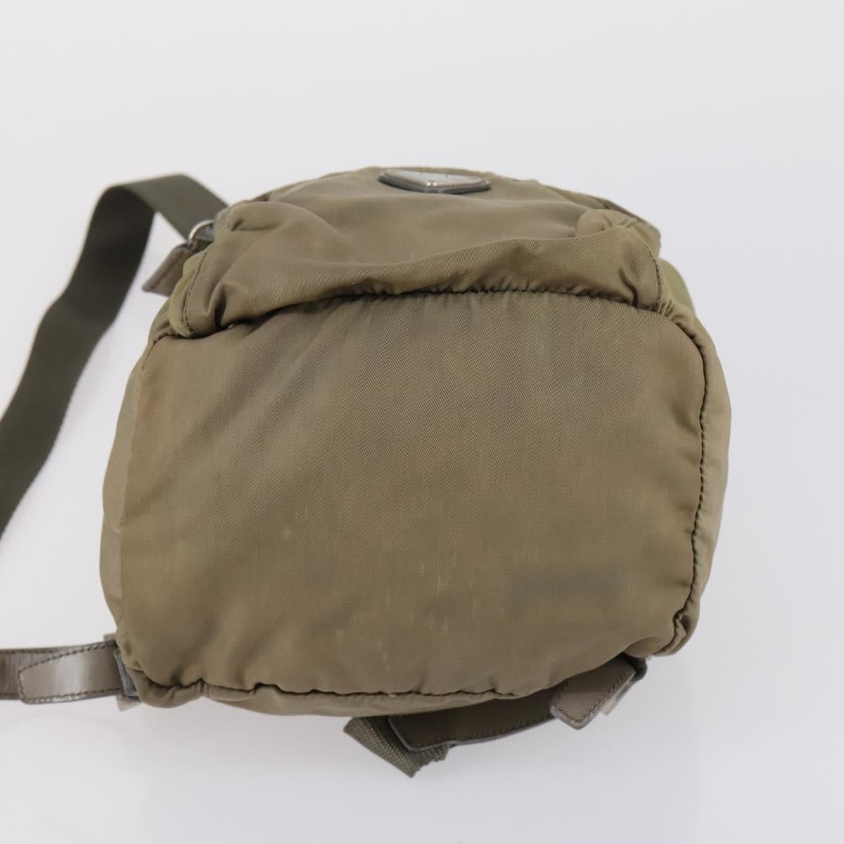 PRADA Hand Bag Nylon 2 Set Red Khaki Auth mr1528