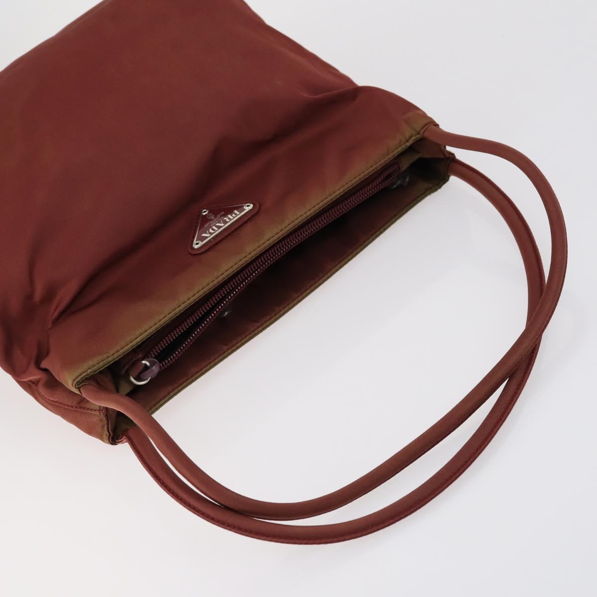PRADA Hand Bag Nylon 2 Set Red Khaki Auth mr1528
