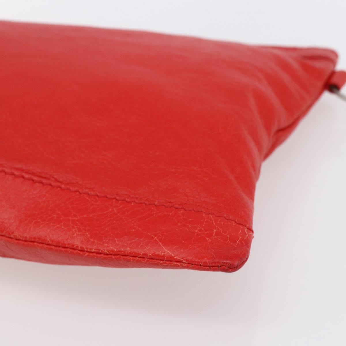 BALENCIAGA Clutch Bag Leather Red 273023 Auth mr1530