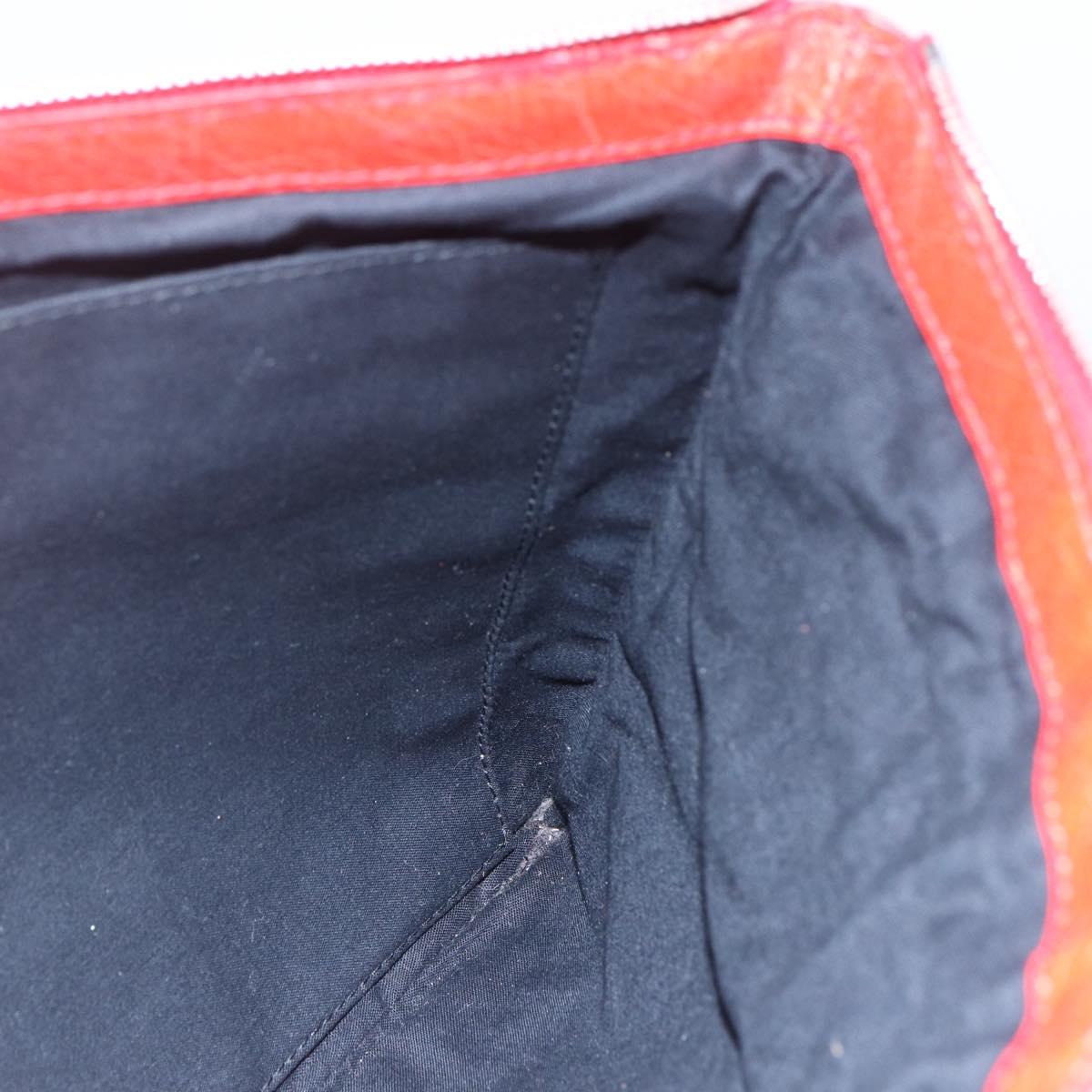 BALENCIAGA Clutch Bag Leather Red 273023 Auth mr1530