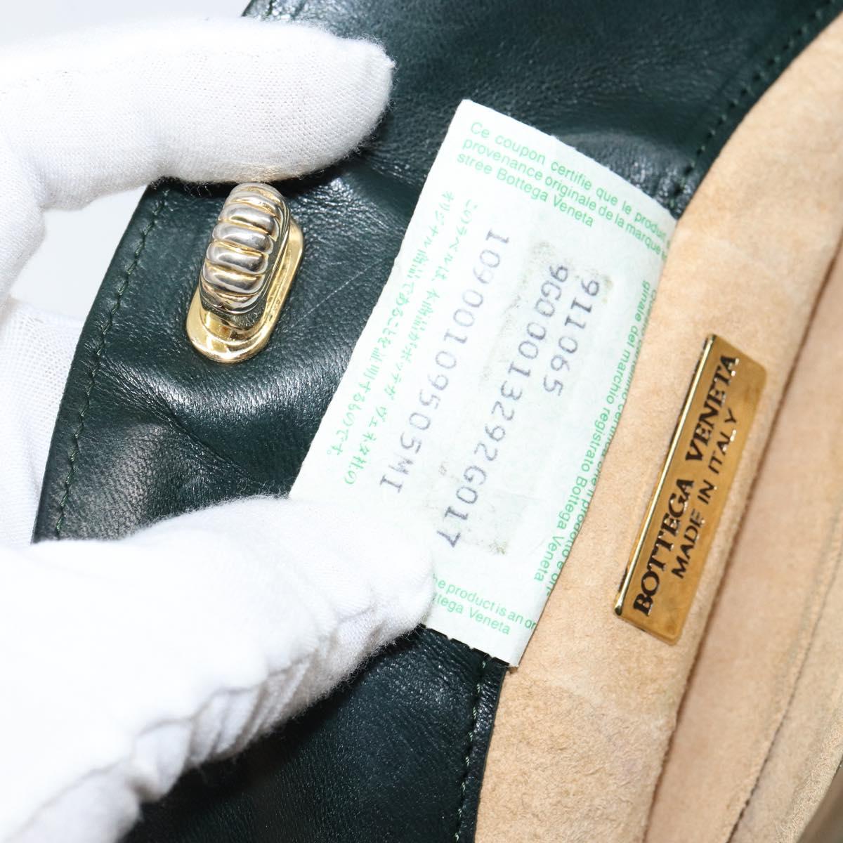 BOTTEGA VENETA INTRECCIATO Clutch Bag Leather Green Auth mr1531