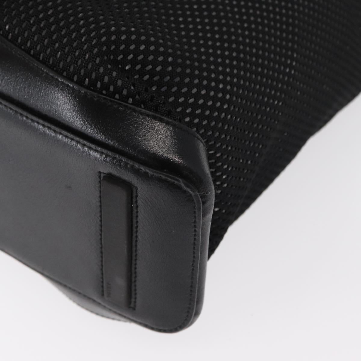 PRADA Tote Bag Nylon Black Silver Auth mr1532