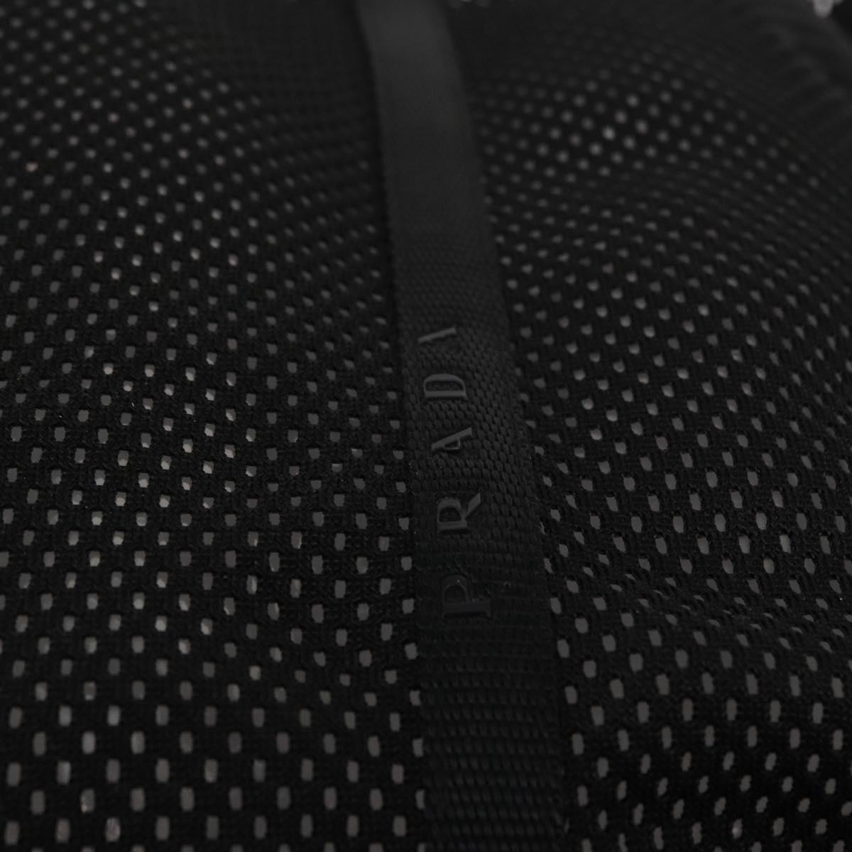 PRADA Tote Bag Nylon Black Silver Auth mr1532