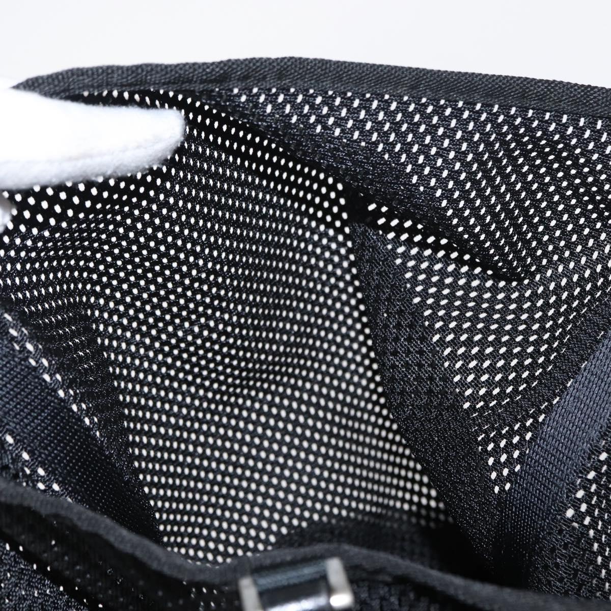 PRADA Tote Bag Nylon Black Silver Auth mr1532