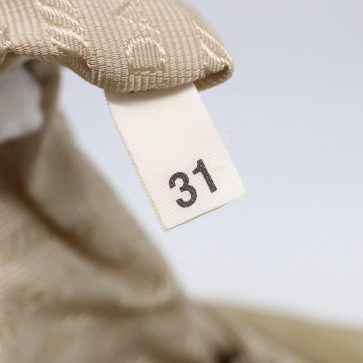 PRADA Shoulder Bag Nylon Beige Silver Auth mr1533