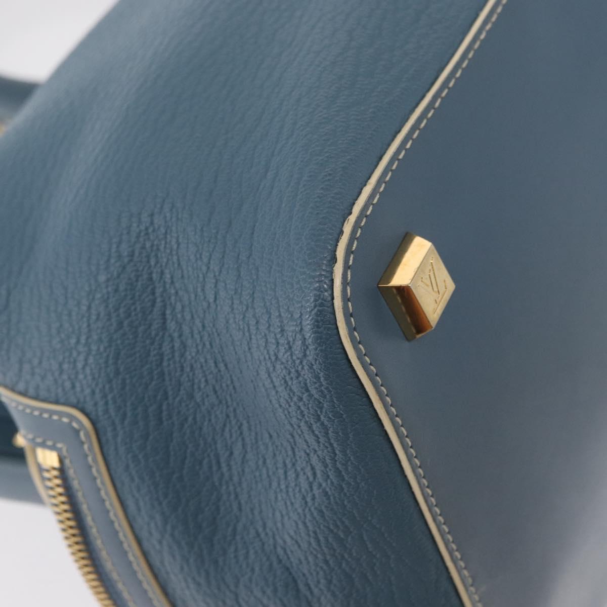 LOUIS VUITTON Suhari Angenu PM Hand Bag Leather Blue M91807 LV Auth mr1540V