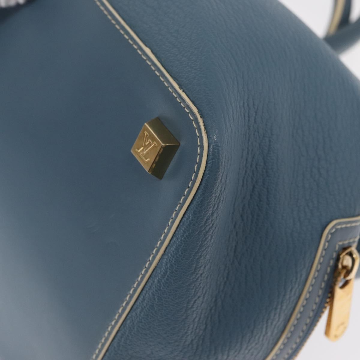 LOUIS VUITTON Suhari Angenu PM Hand Bag Leather Blue M91807 LV Auth mr1540V