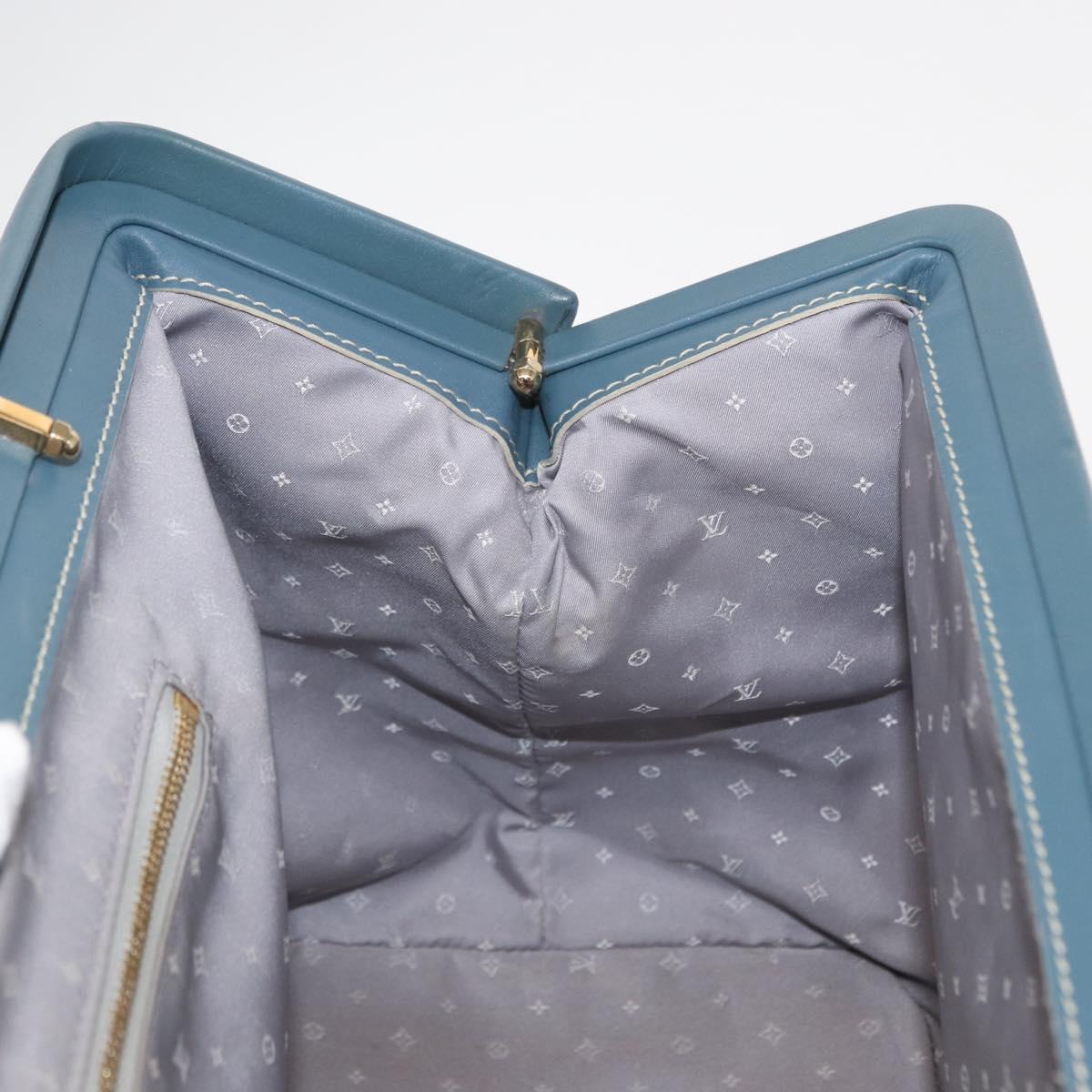 LOUIS VUITTON Suhari Angenu PM Hand Bag Leather Blue M91807 LV Auth mr1540V