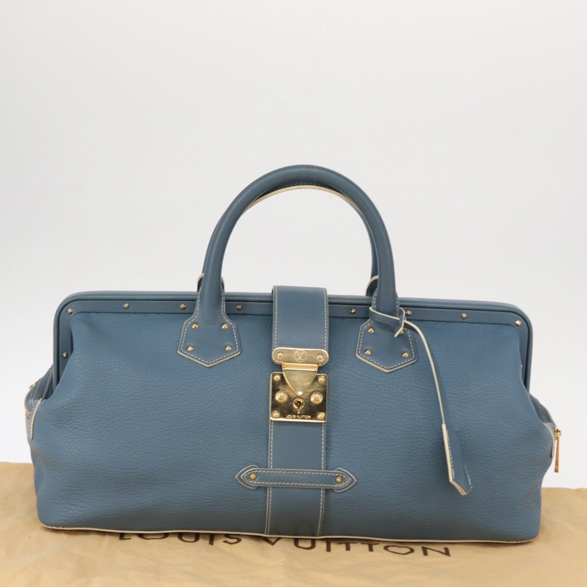 LOUIS VUITTON Suhari Angenu PM Hand Bag Leather Blue M91807 LV Auth mr1540V