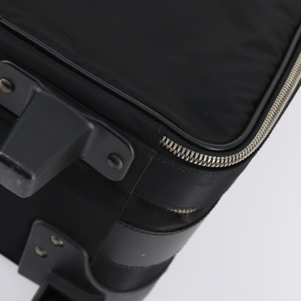 PRADA Suitcase Safiano leather Black Silver Auth mr1541