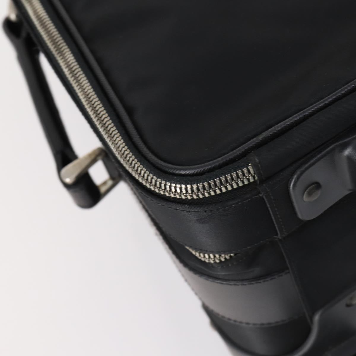 PRADA Suitcase Safiano leather Black Silver Auth mr1541