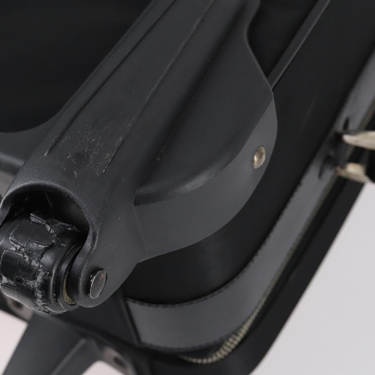 PRADA Suitcase Safiano leather Black Silver Auth mr1541