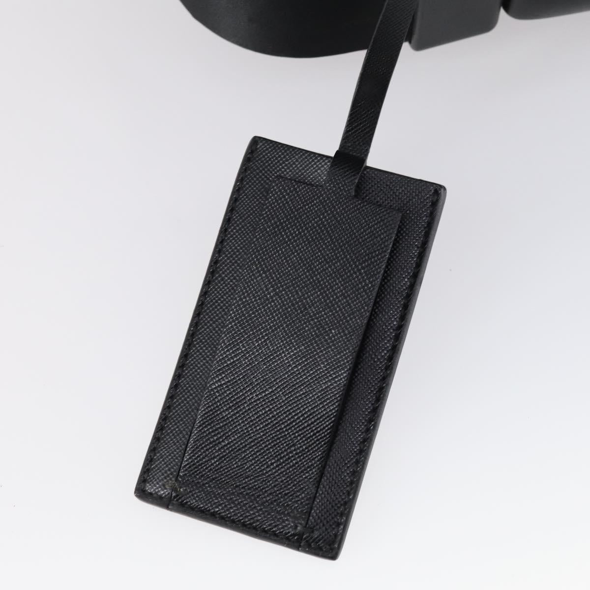 PRADA Suitcase Safiano leather Black Silver Auth mr1541