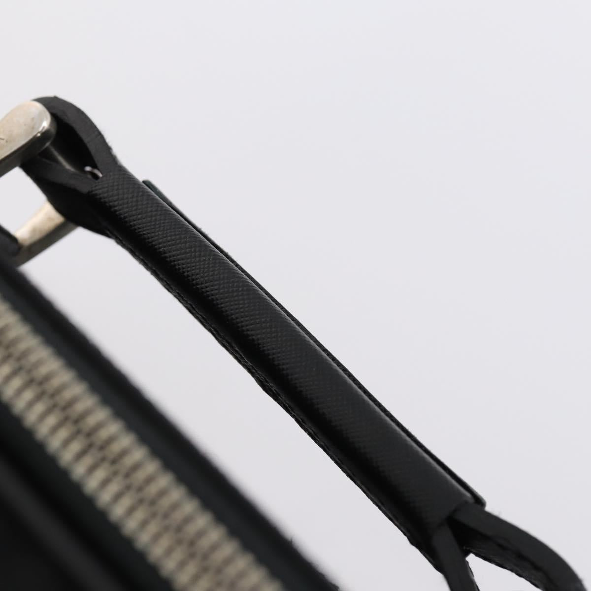 PRADA Suitcase Safiano leather Black Silver Auth mr1541