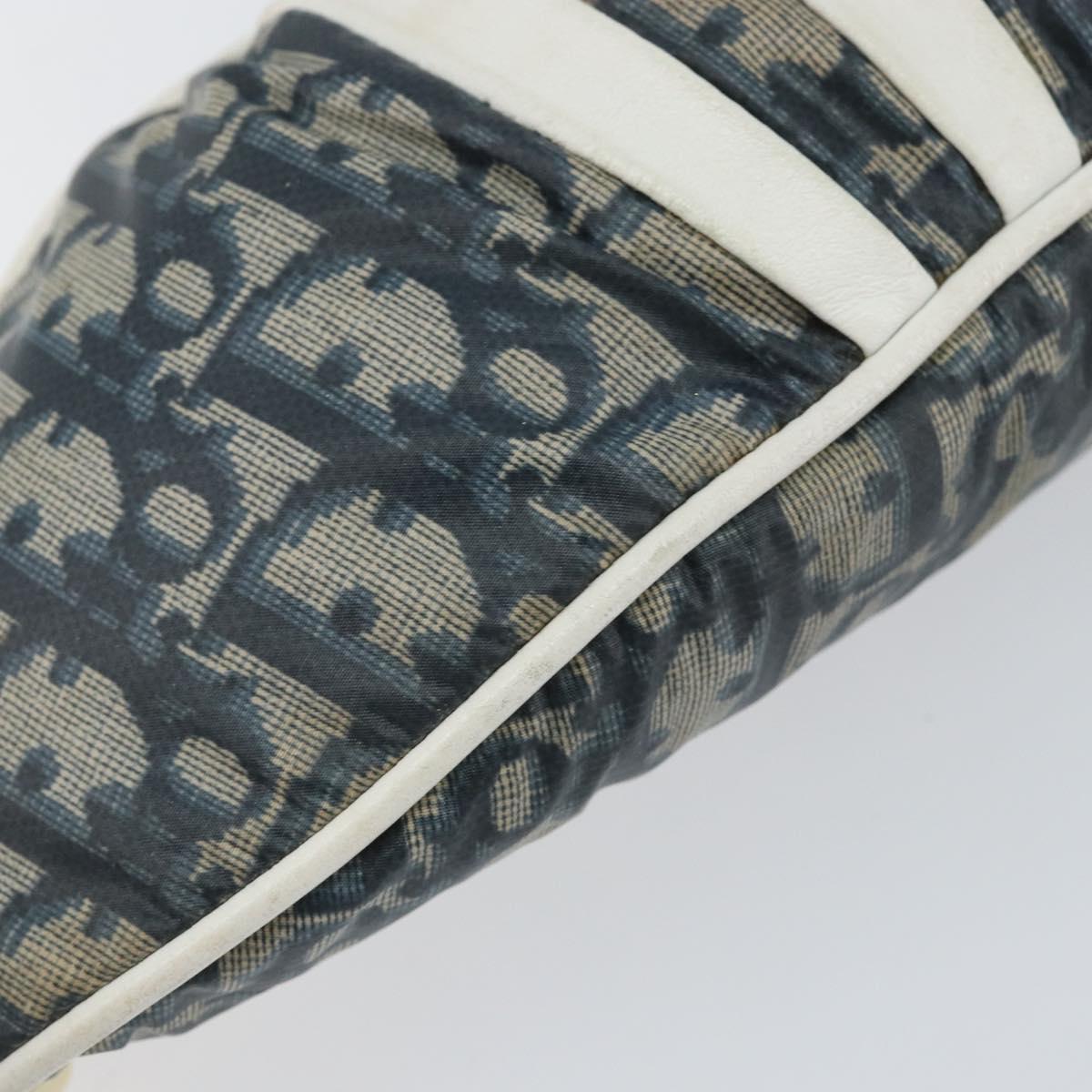 Christian Dior Trotter Canvas Waist Bag Nylon Navy Silver Auth mr1542