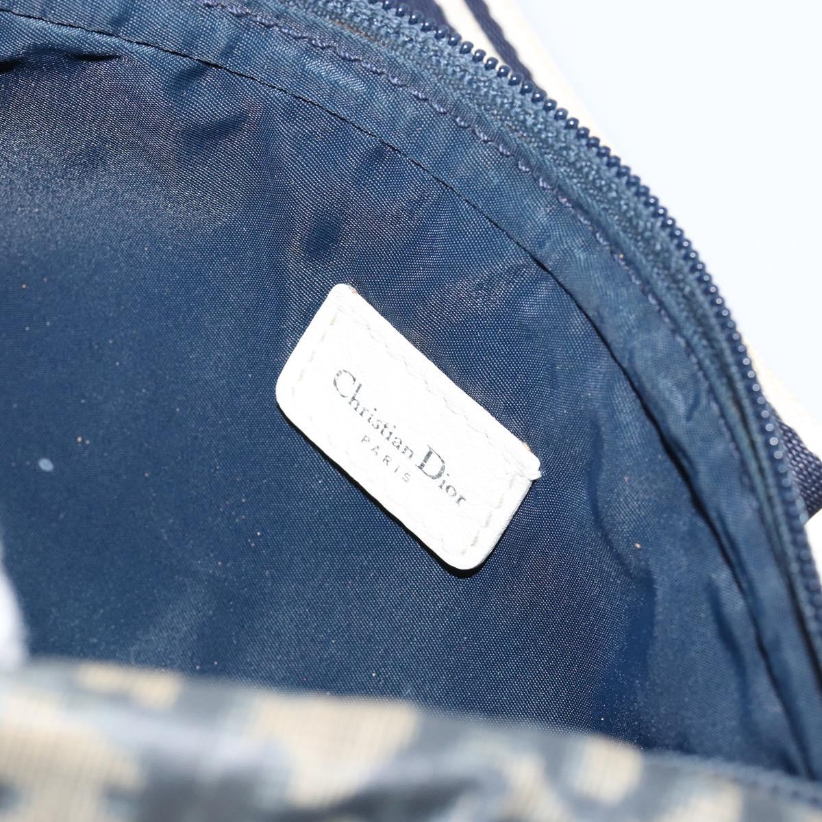 Christian Dior Trotter Canvas Waist Bag Nylon Navy Silver Auth mr1542