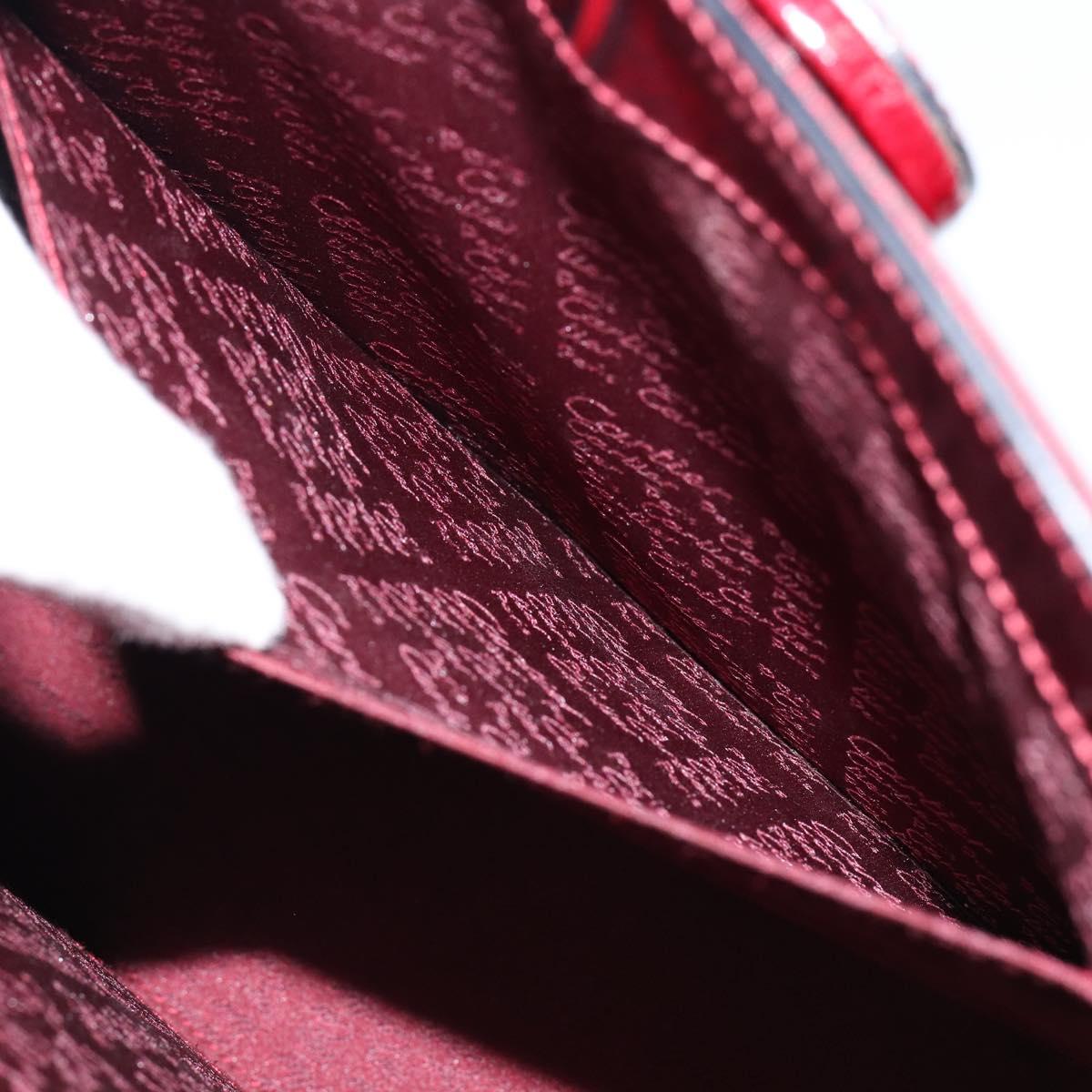 CARTIER Happy birthday Hand Bag Leather Bordeaux Gold Auth mr1544