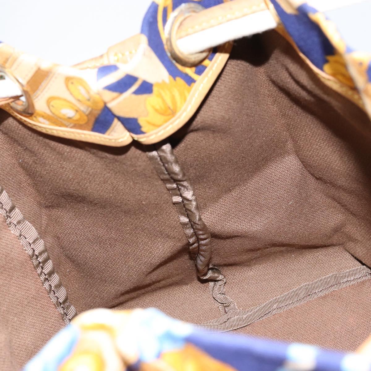 LOEWE Botanical Hand Bag Canvas Blue Silver Auth mr1547