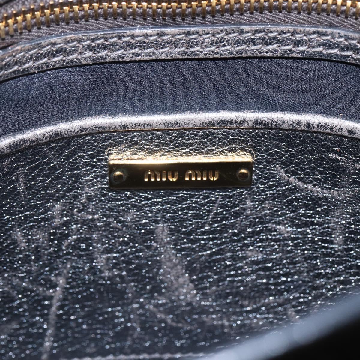 Miu Miu Madras Hand Bag Leather 2way Gold Auth mr1549