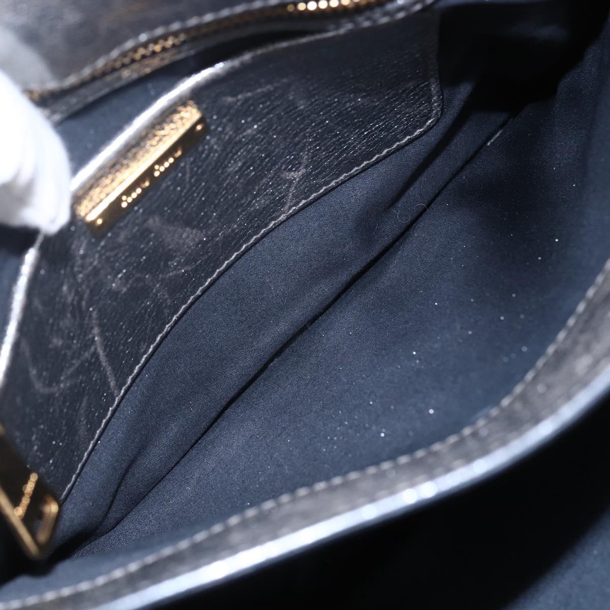 Miu Miu Madras Hand Bag Leather 2way Gold Auth mr1549