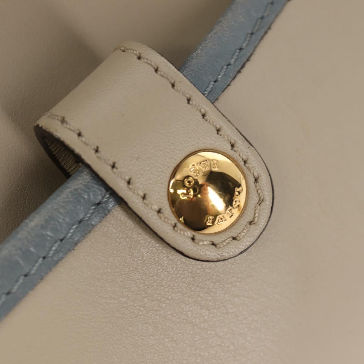 LOEWE Sofia Shoulder Bag Leather Ivory Gold Auth mr1551A