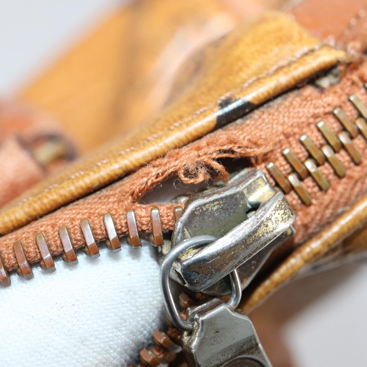 MCM Logogram Vicetos Hand Bag PVC Leather 2 Set Brown Gold Auth mr1553