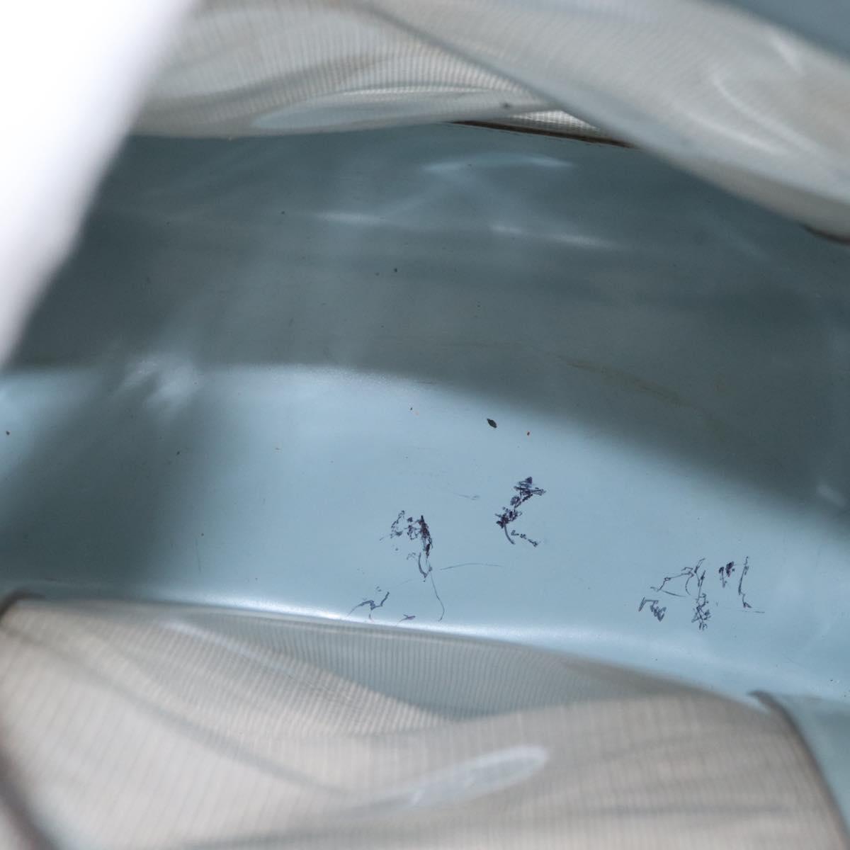 GUCCI mesh Hand Bag Nylon Light Blue Silver Auth mr1557