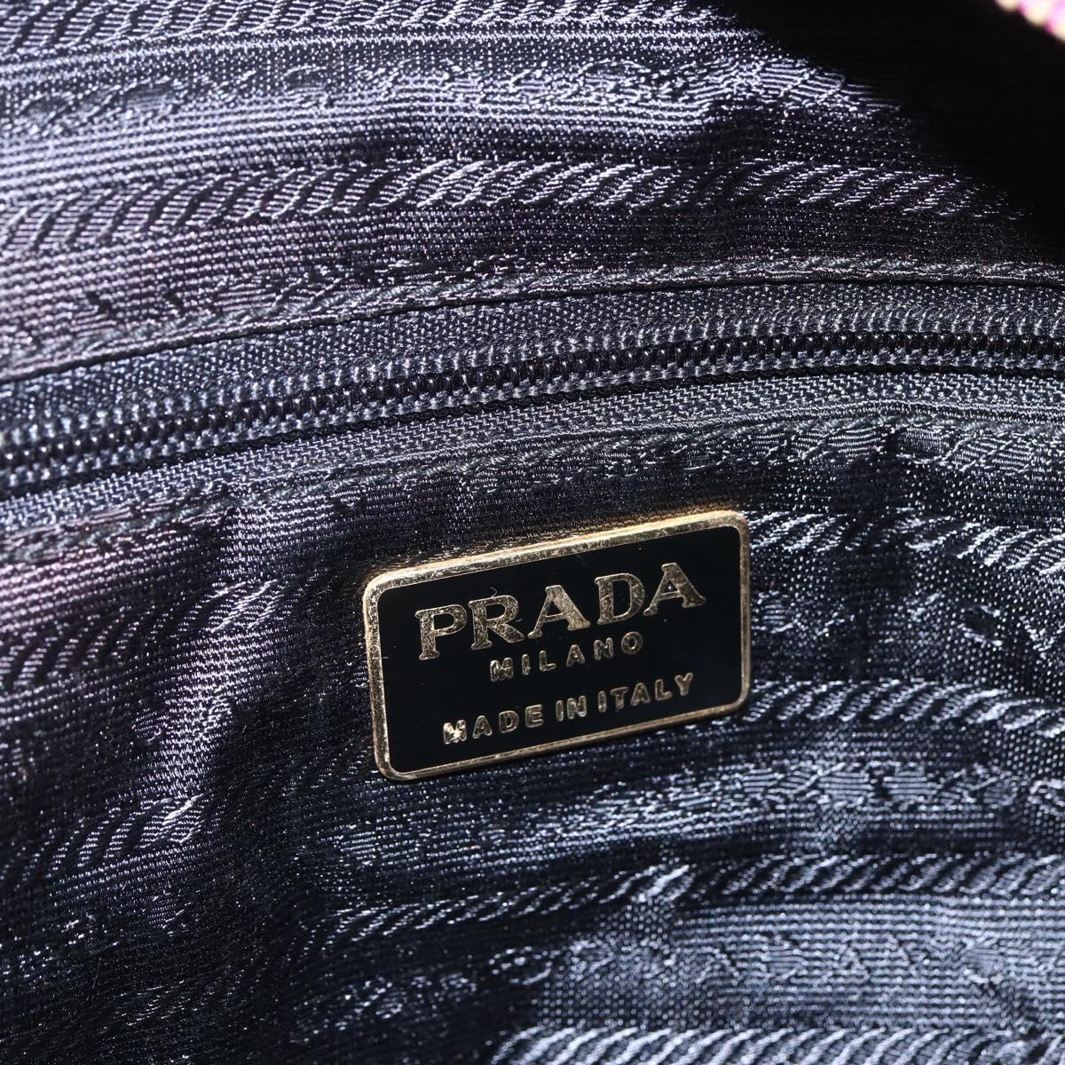 PRADA Quilted Chain Shoulder Bag Nylon Pink Gold Auth mr1558