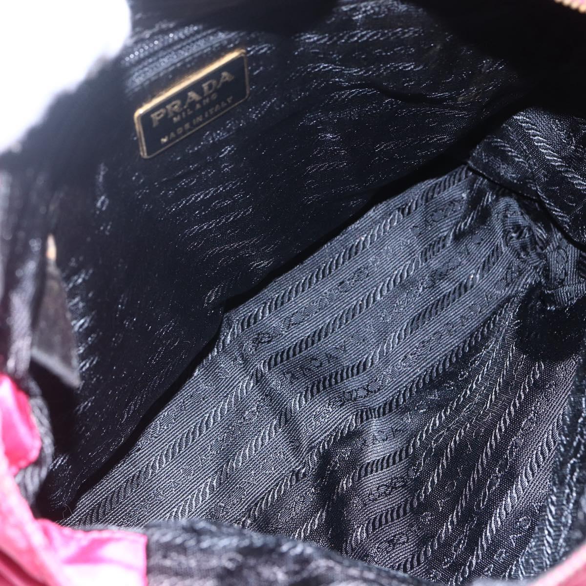 PRADA Quilted Chain Shoulder Bag Nylon Pink Gold Auth mr1558