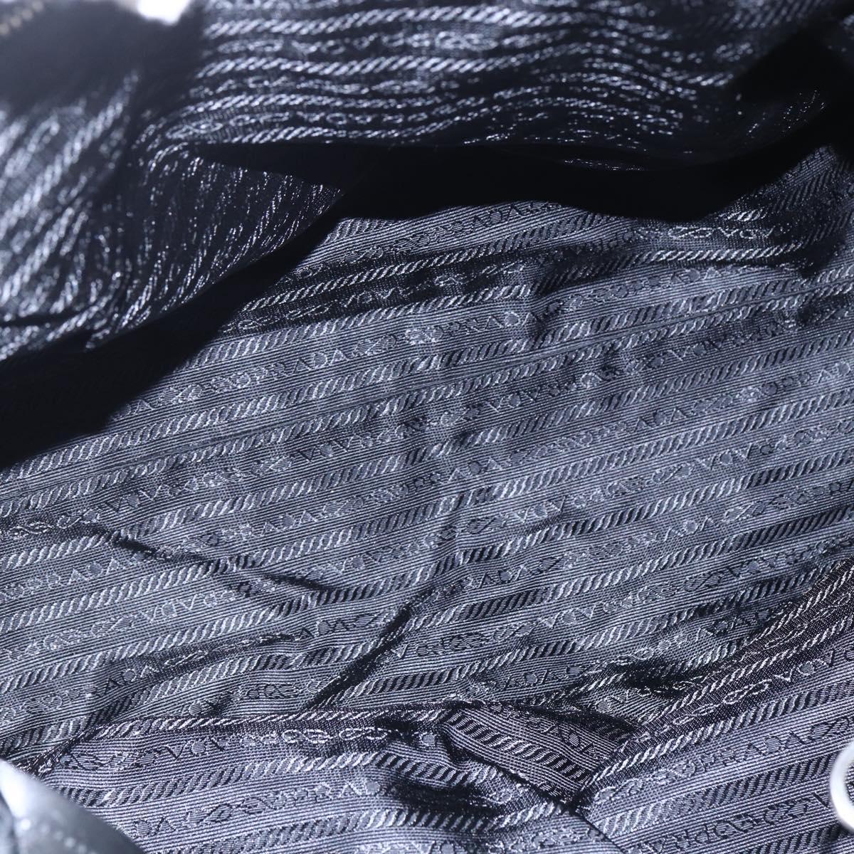 PRADA Hand Bag Nylon Black Silver Auth mr1559
