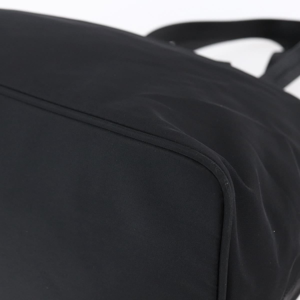 PRADA Hand Bag Nylon Black Silver Auth mr1560