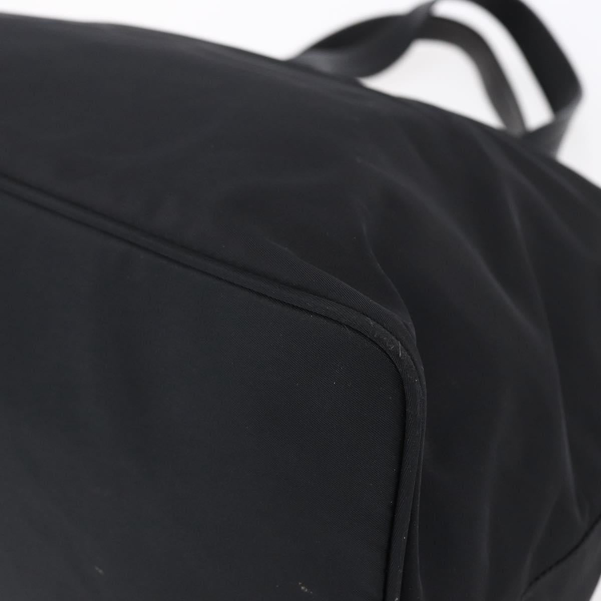 PRADA Hand Bag Nylon Black Silver Auth mr1560