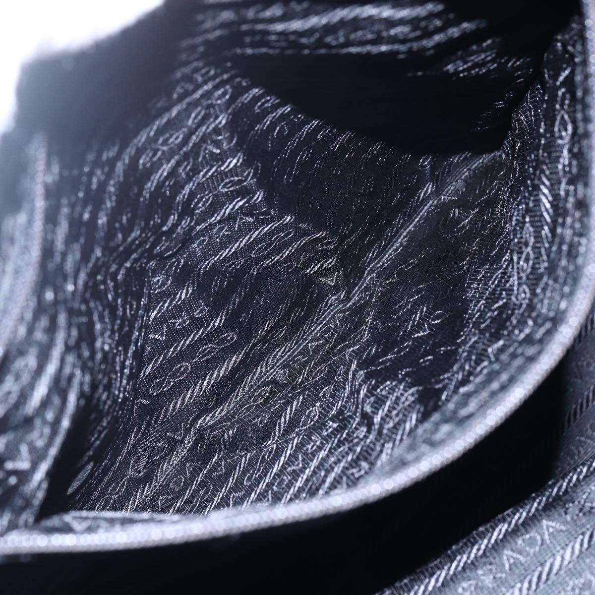 PRADA Hand Bag Nylon Black Silver Auth mr1560