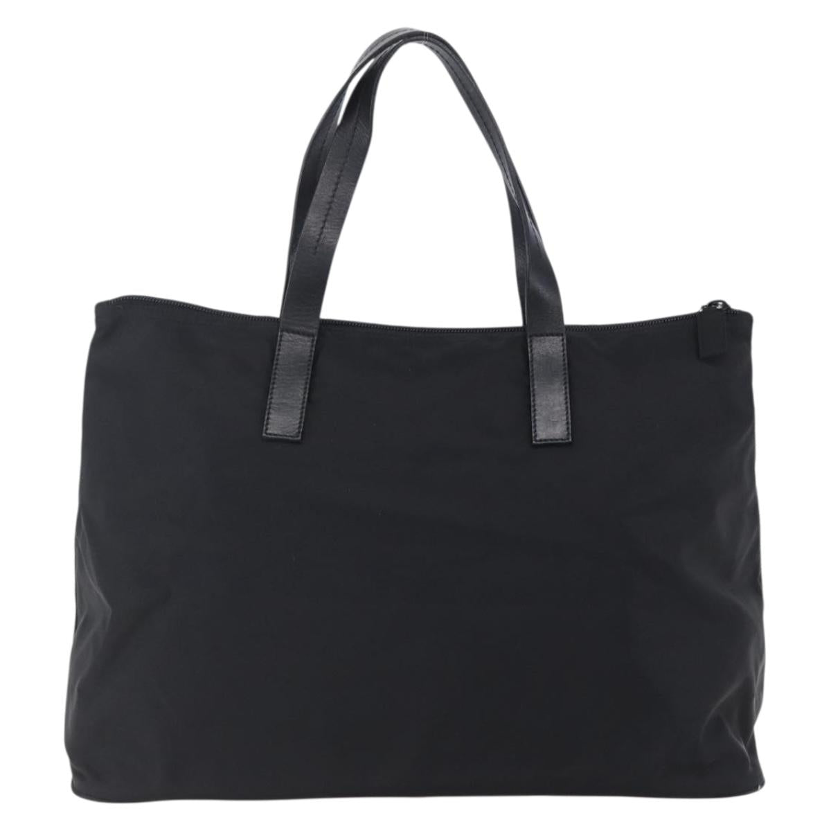 PRADA Hand Bag Nylon Black Silver Auth mr1560