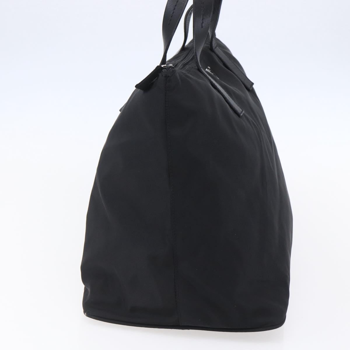 PRADA Hand Bag Nylon Black Silver Auth mr1560