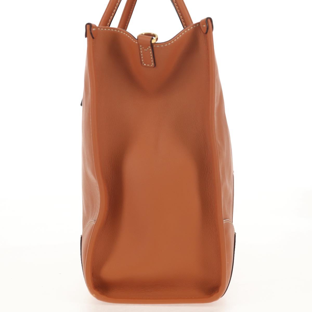 MCM Hand Bag Leather Brown Gold Auth mr1563A