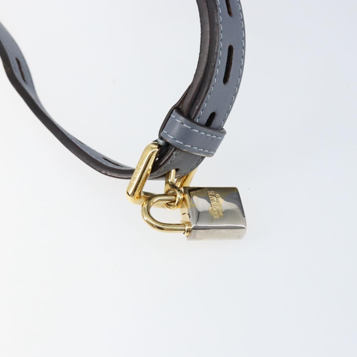 LOEWE Anagram Shoulder Bag Leather Blue Gold Auth mr1567