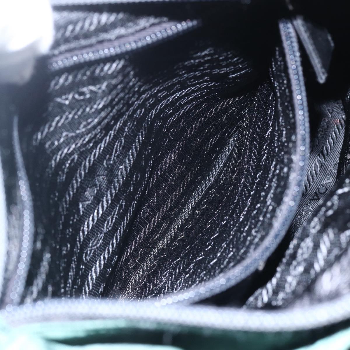 PRADA Hand Bag Nylon Green Silver Auth mr1571