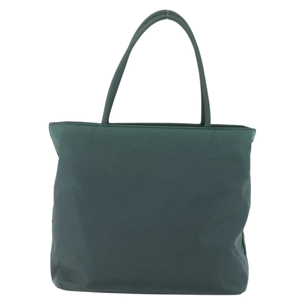 PRADA Hand Bag Nylon Green Silver Auth mr1571