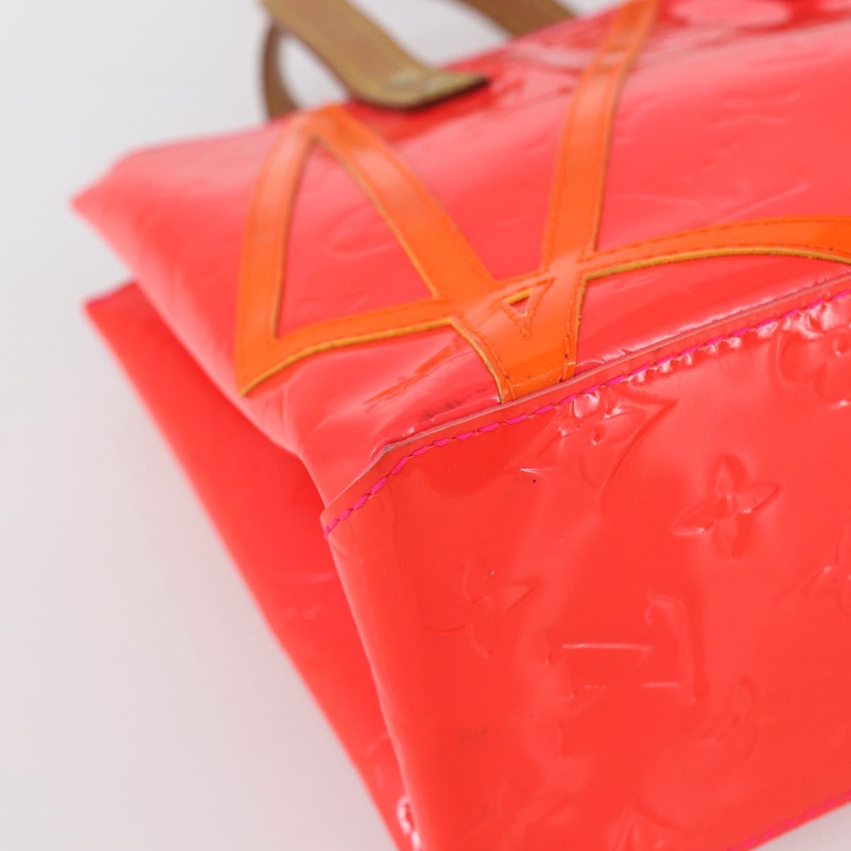 LOUIS VUITTON Monogram Vernis Fluo Reade PM Hand Bag Red M91903 LV Auth mr1578