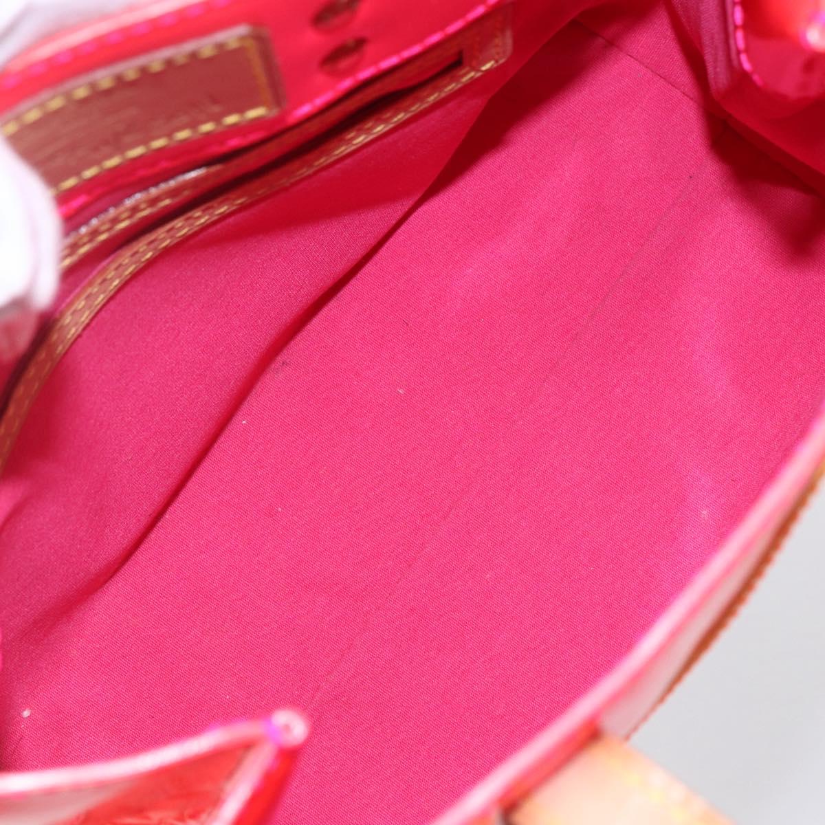 LOUIS VUITTON Monogram Vernis Fluo Reade PM Hand Bag Red M91903 LV Auth mr1578