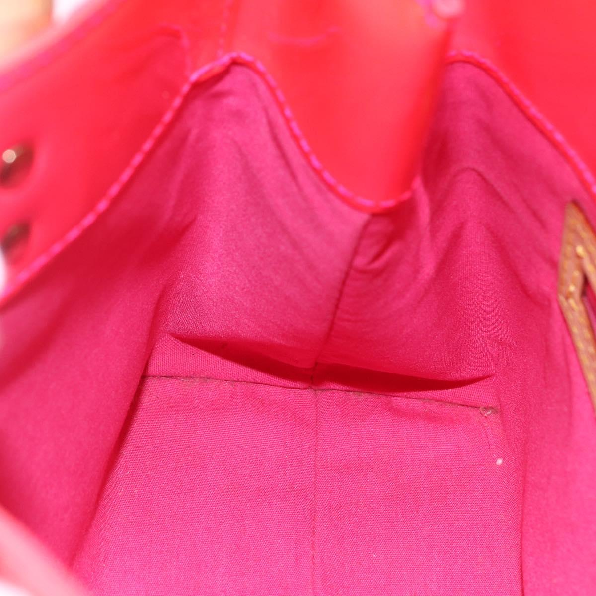 LOUIS VUITTON Monogram Vernis Fluo Reade PM Hand Bag Red M91903 LV Auth mr1578