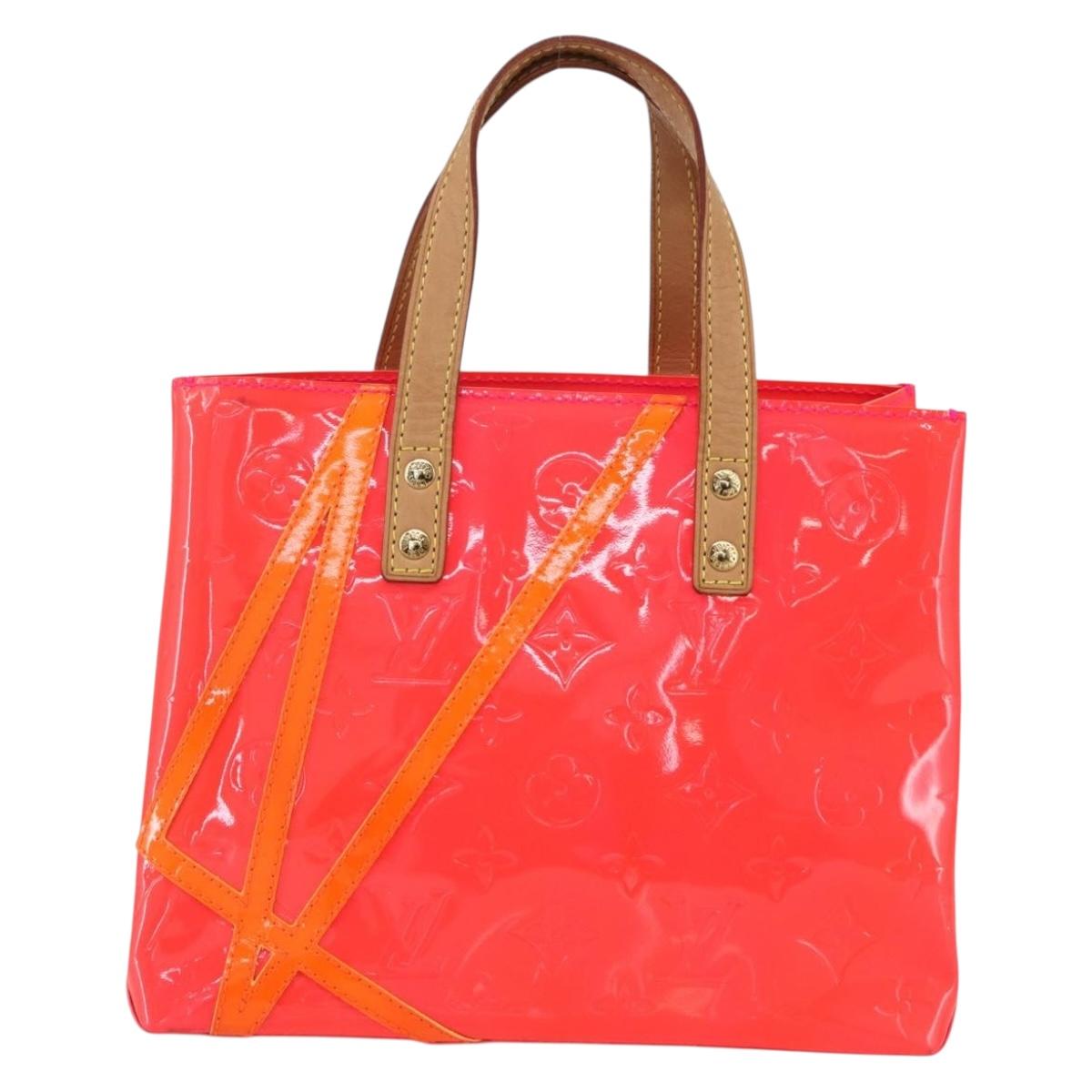 LOUIS VUITTON Monogram Vernis Fluo Reade PM Hand Bag Red M91903 LV Auth mr1578